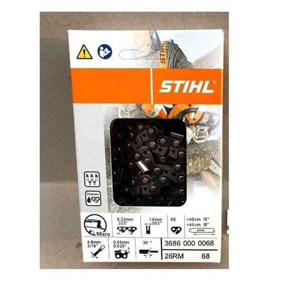 Stihl 325" motorsågskedja, 68 länkar för 45 cm svärd, tjocklek 1,6 mm