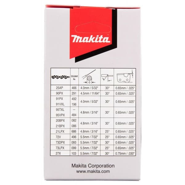 Makita kedja 191H08-4 25 cm för motorsågar BUC250/ DUC252 / DCS230T / DCS232 / DCS3410TH