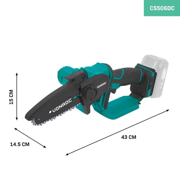 VONROC Kædesav 20V - Mini - 152mm | Solo | Ekskl. akku og oplader