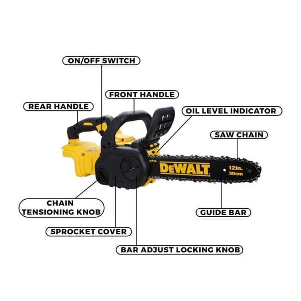 Trädgårdssåg 18V/54V XR med 30 cm svärd - DEWALT - Levereras utan batteri - DCM565N