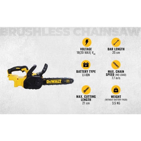 Trädgårdssåg 18V/54V XR med 30 cm svärd - DEWALT - Levereras utan batteri - DCM565N