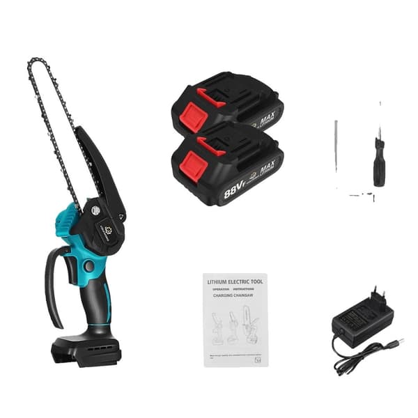 Elektrisk kædesav, børsteløs motor, 88VF effekt,2 Batteri 2 Kæde 2 Battery 1 Chain