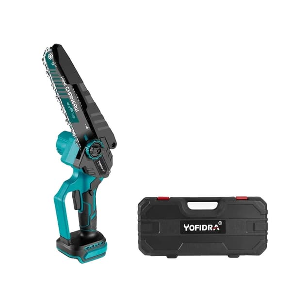 Yofidra Mini Motorsåg, 8 Tum Bladdiameter, Borstlös Motor,EU, 2Batteri Plastlåda No Battery