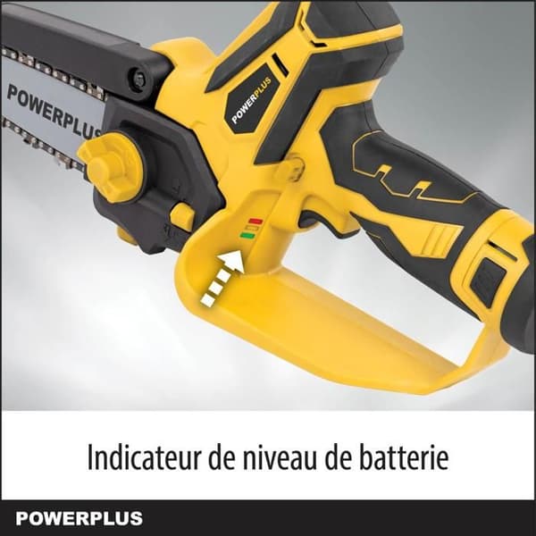 Powerplus Batteridriven Kedjesåg POWXG1045 - Trådlös med 12 V Batteri, Batteri och Laddare Ingår, 100 mm Guide med 14 Tänder