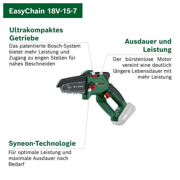 Bosch Home and Garden EasyChain 18V-15-7 sladdlös motorsåg