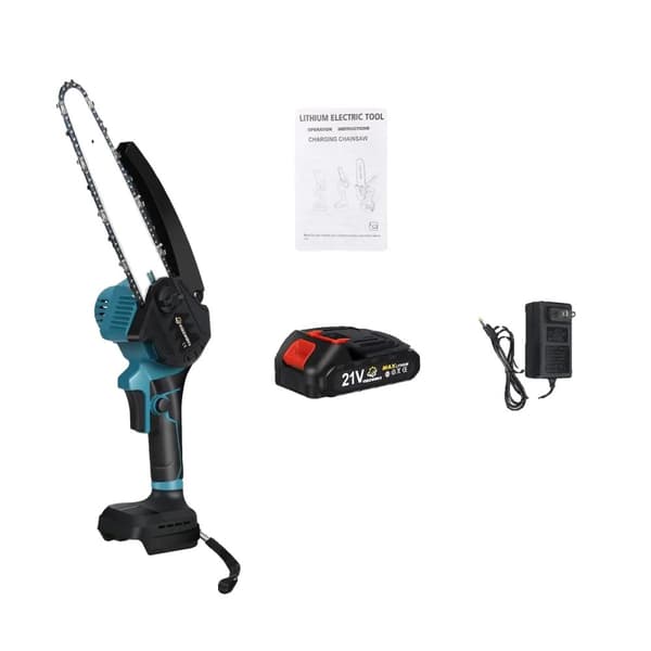 Elektrisk Motorsav, Børsteløs Motor, Automatisk Smøring,1,5Ah Én Batteri, EU