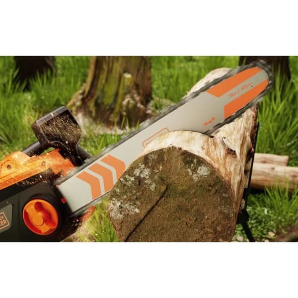 Trådlös Kedjesåg - BLACK+DECKER - BECS2040-QS - 2000 W - 40 cm - Verktygslös kedjespännare