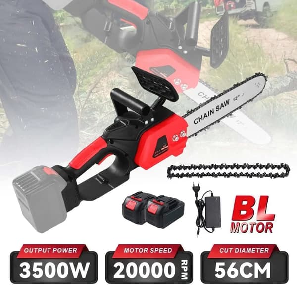 Elektrisk Motorsav, 3500W Effekt, Letvægtsdesign,EU, 2*batteri