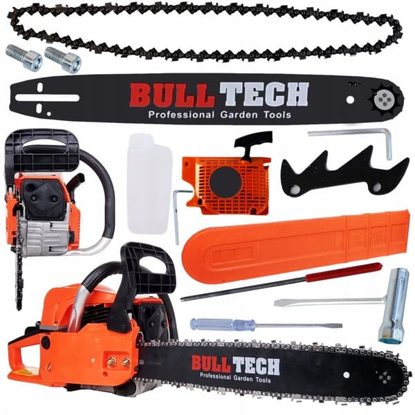 BENSIN MOTORSÅG 45 CM SET 52CC KRAFTFULL 4,9 HK
