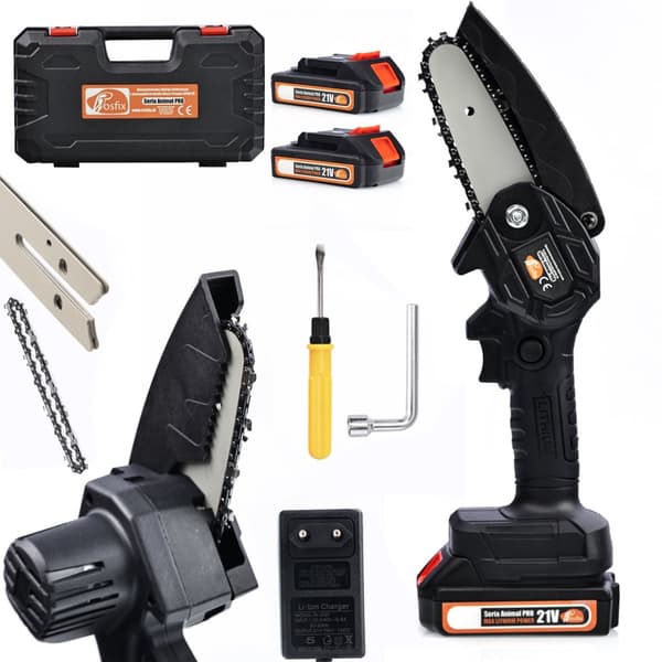 Rosfix Rosfix Black Piranha BPW21V Akku-Elektrisk Motorsav Animal PRO Series + 2x Max Lithium Power Batteri + Kuffert og Tilbehør + Bom