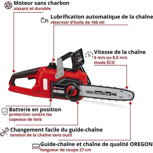 Trädsåg - EINHELL - FORTEXXA 18/30 - Brushless-motor - Oregon-kedja - 300 mm