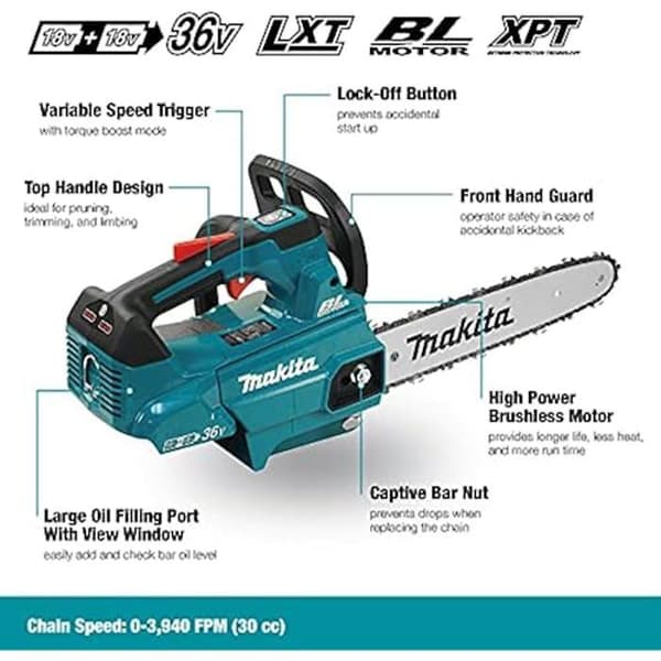 Tronksåg - MAKITA - DUC306Z - 36V - 30 cm - Trådlös