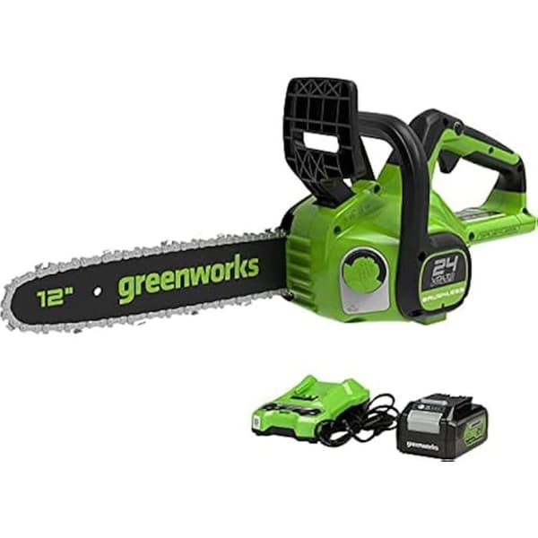 Tronksåg - GREENWORKS - GD24CS30K4 - Batteri 24V - Borstlös Motor - 30 cm