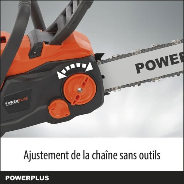 Powerplus dual power poWDPG7576 - 40 V batteridrevet kædesav, 350 mm føringsføring, uden batteri eller oplader