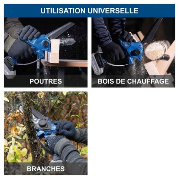 BC-PS150-X batteridrevet motorsav - 15,8 cm skærelængde + kompakt og let - SCHEPPACH 20V IXES - uden batteri eller oplader