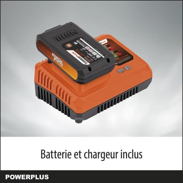 Dual Power POWDPGSET33 Batteridrevet kædesav - 40 V, 350 mm føring, batteri og oplader inkluderet