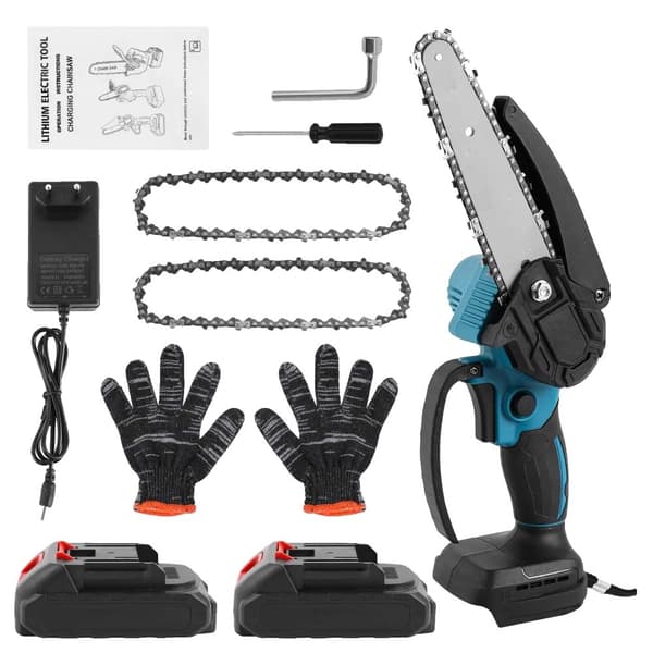 Mini moottorisaha, 6 tuuman leikkauspituus, 21V tehokas moottori,2*battery, EU