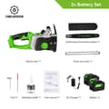Miniatyrbillede 2 af 2: Elektrisk Motorsav, 8000W Børsteløs Motor, 16 Tommer Guideplade,2 batteri EU-stik