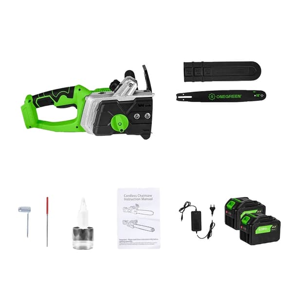 Elektrisk Motorsav, 8000W Børsteløs Motor, 16 Tommer Guideplade,2 batteri EU-stik
