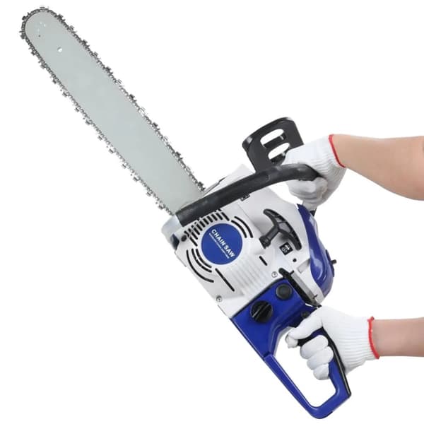 58cc Benzinkædesav, Ergonomisk Design, Automatisk Smøring,Blå