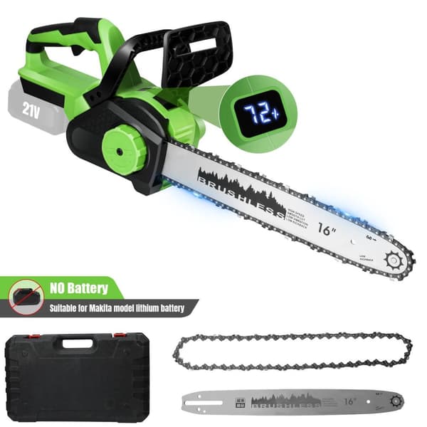 Elektrisk Motorsav, 2200W Effekt, 16-Tommer Guideplade,Ingen batteri