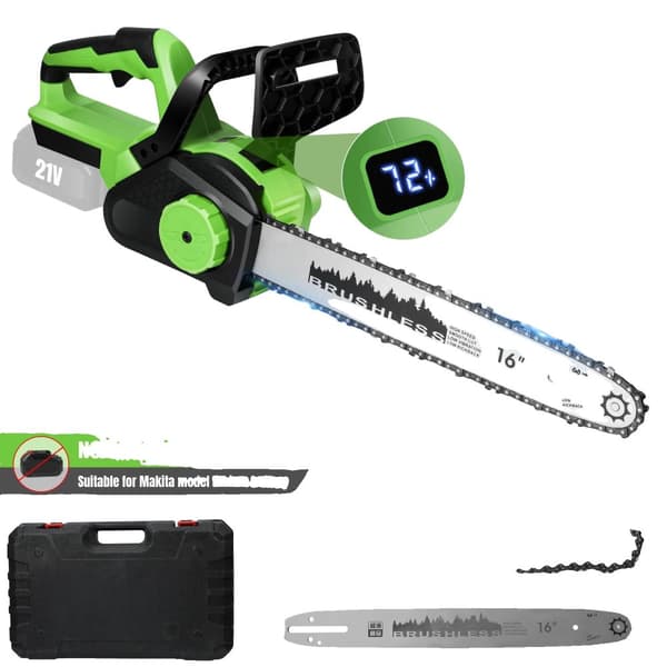 Elektrisk Motorsav, 2200W Effekt, 16-Tommer Guideplade,Ingen batteri