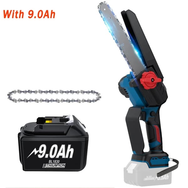 8 Tommer Trådløs Motorsav, 18V Kraftfuld Ydelse, Kompatibel med BL1830 Serien,Med 9,0mAh