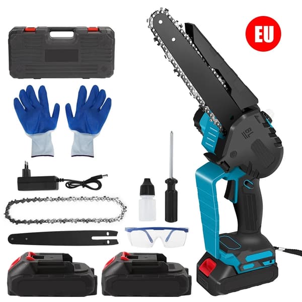 Harjaton miniketjusaha, 2000W teho, 8 tuuman terä, säädettävä leikkauskulma,Harjaton+Muovikotelo