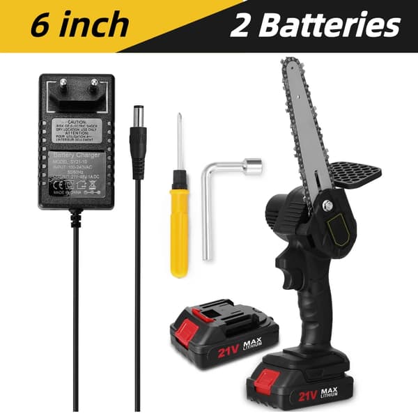 Kannettava Mini Sähkösaha, 6 tuumaa, 21V, Ergonominen Muotoilu,musta