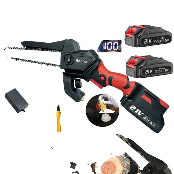 Trådløs Mini Kædesav, 1500W Børsteløs Motor, 2000mAh Batteri,EU