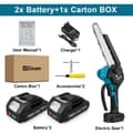 Miniatyrbillede 2 af 2: Trådløs Elektrisk Kædesav, Børsteløs Motor, 8 Tommer Guideplade, 2 Batterier Inkluderet,2 Batteri