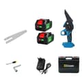 Miniatyrbillede 1 af 2: Trådløs kædesav, 18V strøm, inkluderer 2 batterier, kompakt design,Blå 2 batteri