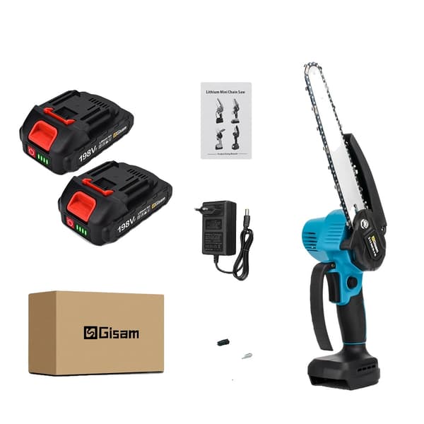 Elektrisk kædesav, 8 tommer klinge, 7500 mAh batteri,2 Batteri
