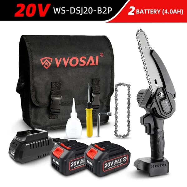 Trådløs Mini Kædesav, 20V Børsteløs Motor, Letvægtsdesign,20V WS-DSJ20-B2P20V WS-DSJ20-B2P