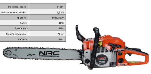 NAC BENZINSAV 61cc 50cm NAC-CST61-50AC