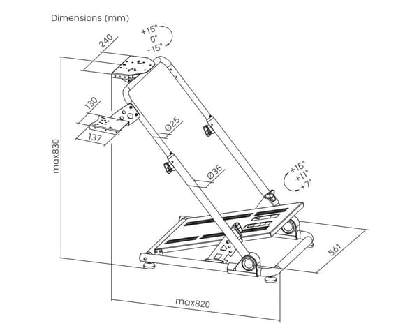 Racing Simulator Wheel Stand with Gear Shifter - LRS10
