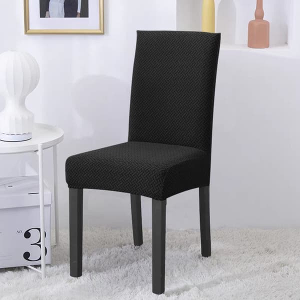 Elastiskt Stolsöverdrag i MÖNSTRAD med 38 - 45 cm sits och 45 - 65 cm ryggstödshöjd - För fester, bröllop, hotell eller hemma i matsalen.