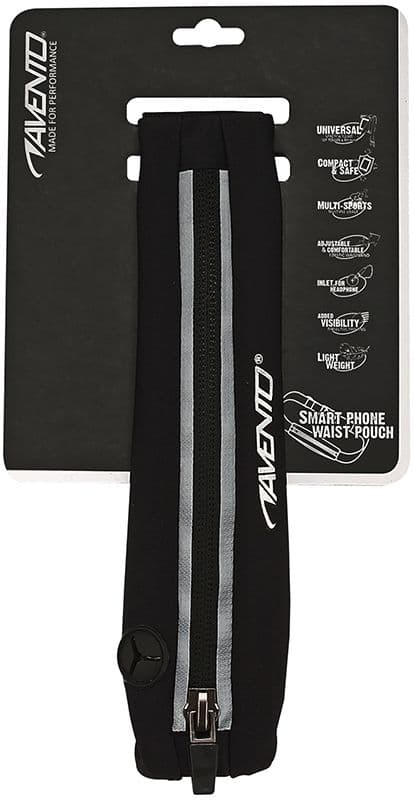 Waistbelt with expandable bag AVENTO 21PA Black/Silver