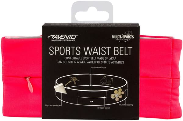 Sports Belt AVENTO 21PR L Fluorescent pink/Black/Silver