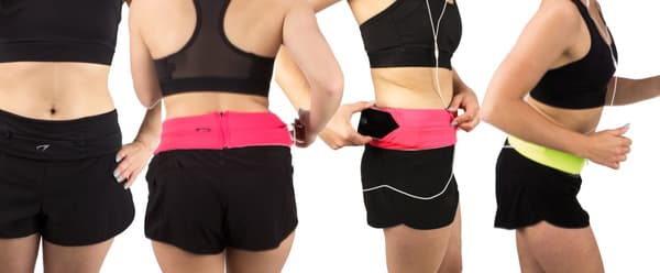 Sports Belt AVENTO 21PR L Fluorescent pink/Black/Silver