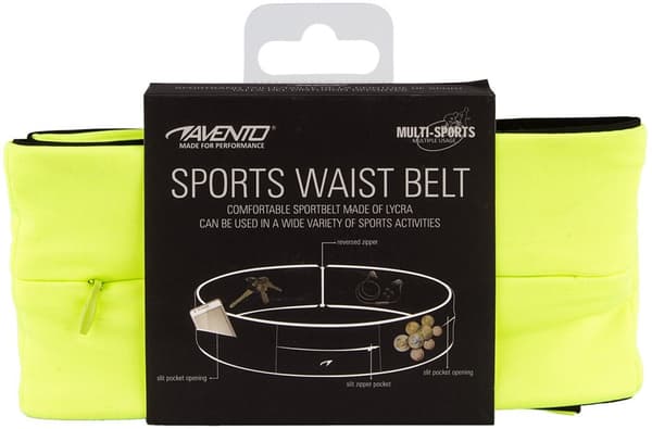 Sports Belt AVENTO 21PR L Fluorescent yellow/Black/Silver