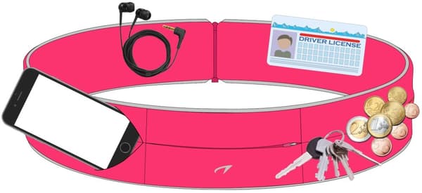 Sports Belt AVENTO 21PR M Fluorescent pink/Black/Silver
