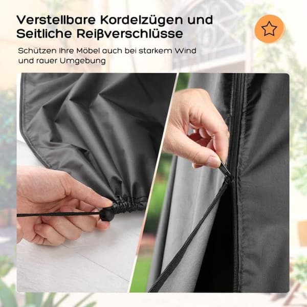 Lollanda Kyla- och vindbeständigt UV-skydd till strandstol – justerbar dragsko, 210D Oxford-tyg skyddsfodral