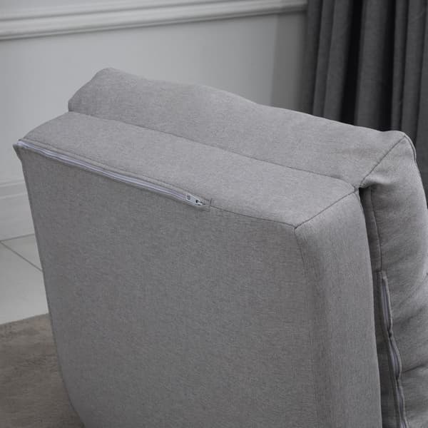 Lattiatuoli, 2-in-1 Kääntyvä sänky, 60x80x56 cm (Lattiapatja), 180x60x19 cm (Vuodesohva), Harmaa
