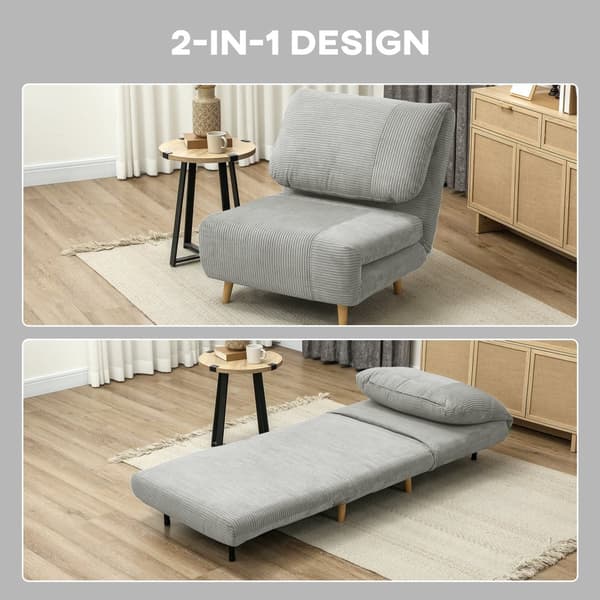 Bäddsoffa, 2-i-1, 82x89x83 cm, Grå