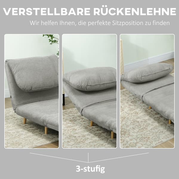 Bäddsoffa, 2-i-1, 82x89x83 cm, Grå