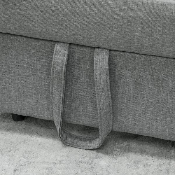 Sovstol med bäddfunktion, 3-i-1, 65.5x104x81 cm, Ljusgrå