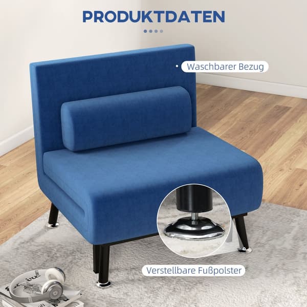 Sovstol, 75x70x75 cm, Mörkblå