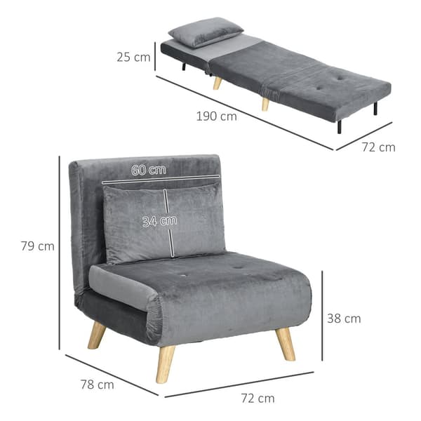 Sovstol, 72x78x79 cm, Grå