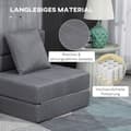 Miniatyrbild 5 av 9: Sovstol, 2-i-1, 70x70x61 cm (Soffa), 70x174x15 cm (Säng), Mörkgrå